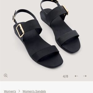 Bared Footware Waterproof Black Women's Sandals with Gold Buckle - US 7, 37